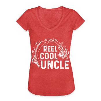 Reel Cool Uncle - Women's Vintage T-Shirt - heather red - Front - Danielle (179cm)