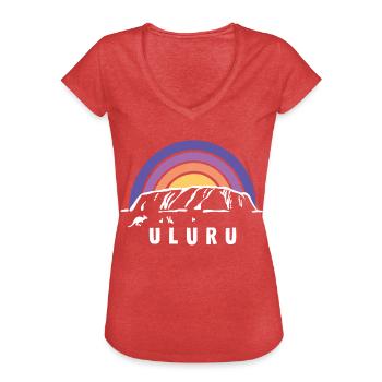 Uluru Ayers Rock Australia Down Under Souvenir - Women's Vintage T-Shirt - heather red - Front - Danielle (179cm)