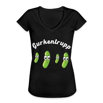 Gurkentrupp Fussball Teamsport Geschenk - Frauen Vintage T-Shirt - Schwarz - Vorne - Danielle (179cm)