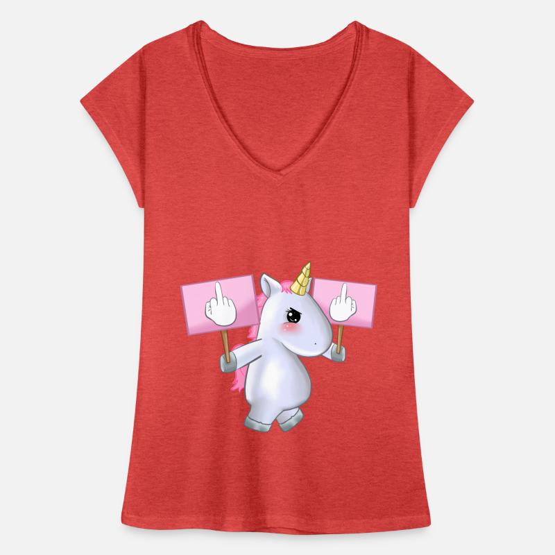 Gehendes Einhorn mit Mittelfinger-Zeichen-Geschenkidee Frauen Vintage T-Shirt