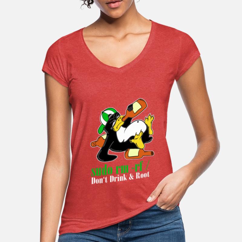 Linux Penguin Sudo Admin Funny Computer Science PC Nerd Women's Vintage T-Shirt