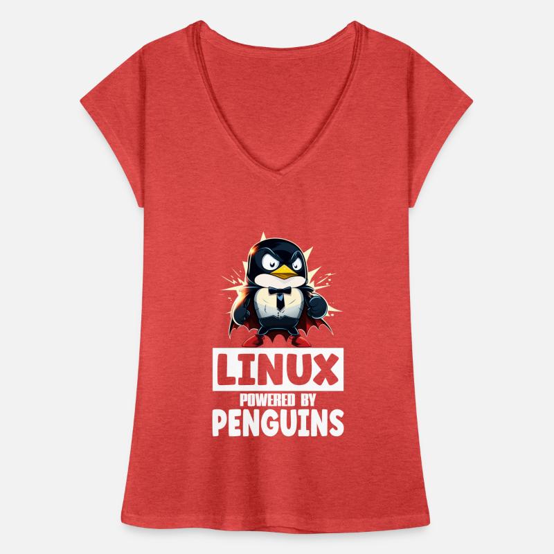 Linux Tux Penguin Powered by Sudo Superhero Frauen Vintage T-Shirt