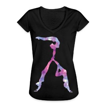 Kunstturnen Turnen - Frauen Vintage T-Shirt - Schwarz - Vorne - Danielle (179cm)