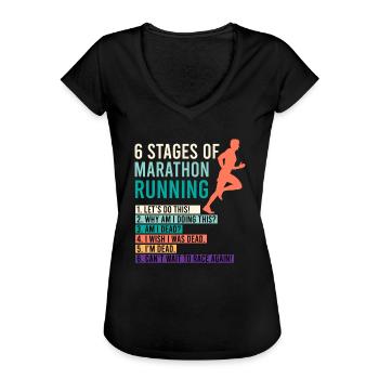6 Stages of Marathon Running Gole coureur drôle - T-shirt vintage Femme - noir - Devant - Danielle (179cm)