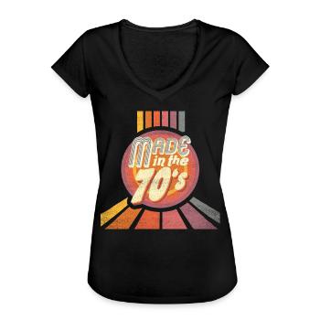 made in the 70s - Women's Vintage T-Shirt - black - Front - Danielle (179cm)