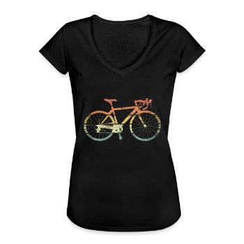 Rennrad - Frauen Vintage T-Shirt - Schwarz - Vorne
