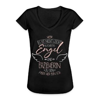 Erzieherin - Frauen Vintage T-Shirt - Schwarz - Vorne - Danielle (179cm)