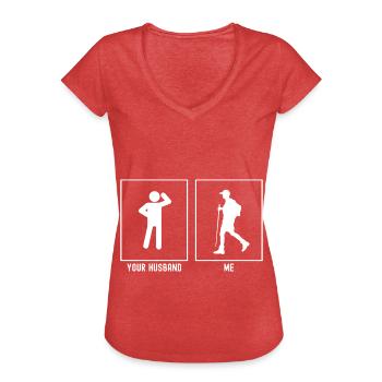 Your husband - me - hike links - Women's Vintage T-Shirt - heather red - Front - Danielle (179cm)