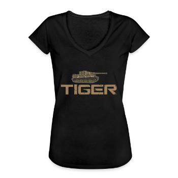 Tank Armoured Fighting Vehicle Combat Army - Women's Vintage T-Shirt - black - Front - Danielle (179cm)
