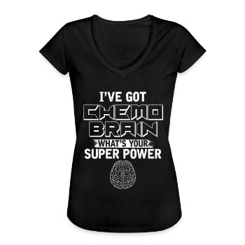 Cancer Survivor Cancer Fighter Chemotherapie Geschenk - Frauen Vintage T-Shirt - Schwarz - Vorne - Danielle (179cm)