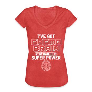 Cancer Survivor Cancer Fighter Chemotherapy Gift - Women's Vintage T-Shirt - heather red - Front - Danielle (179cm)