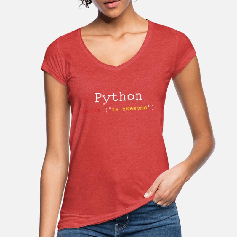 Python HTML Sprachcodierer Codierungsprogrammierer Geschenk Frauen Vintage T-Shirt