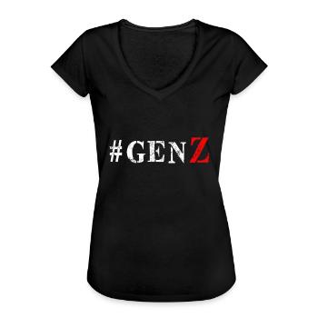 Hashtag Gen Z Generation Z Boomer Geschenk - Frauen Vintage T-Shirt - Schwarz - Vorne - Danielle (179cm)