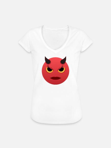 Halloween she-devil-emoji - Vrouwen Vintage T-shirt - zwart