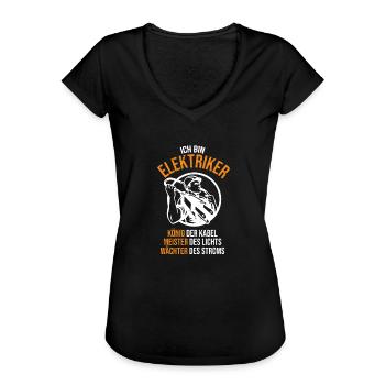 Elektriker / Elektroniker - Meister des Lichts - Frauen Vintage T-Shirt - Schwarz - Vorne