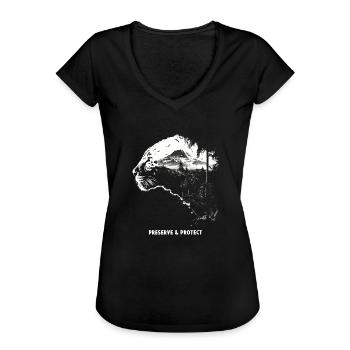 Preserve & Protect Schwarzer Panter Jaguar - Frauen Vintage T-Shirt - Schwarz - Vorne
