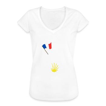 Chemin de compostelle - T-shirt vintage Femme - noir - Devant - Danielle (179cm)