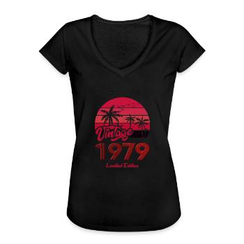 Vintage Jaar 1979 Limited Edition Rood - Vrouwen Vintage T-shirt - zwart - Voor
