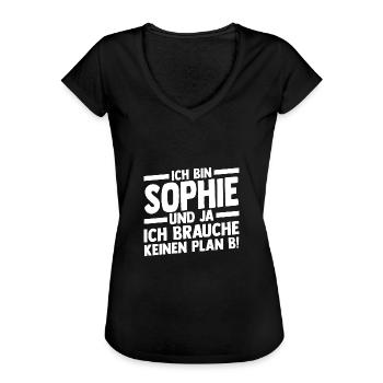 Vorname Sophie - Frauen Vintage T-Shirt - Schwarz - Vorne