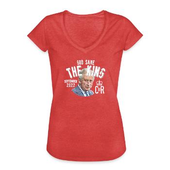 God save the king Charles - Women's Vintage T-Shirt - heather red - Front - Danielle (179cm)