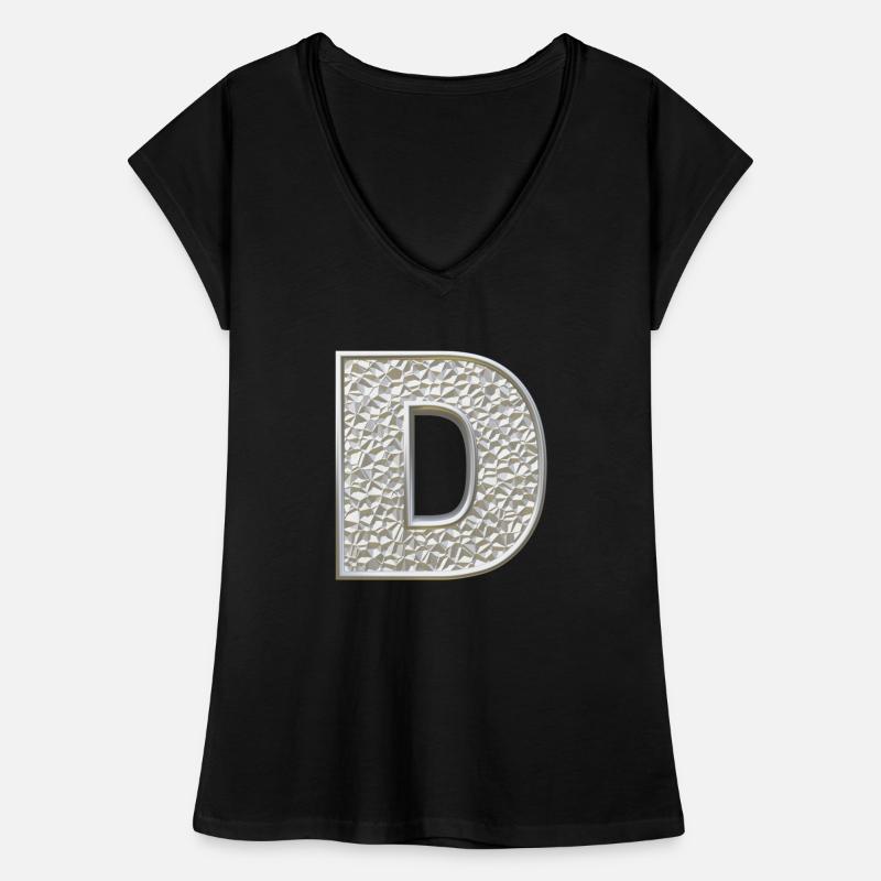 D, letter, letter D, initial, initial D, monogram, Frauen Vintage T-Shirt
