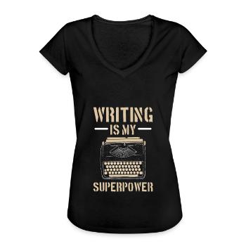 Author - Women's Vintage T-Shirt - black - Front - Danielle (179cm)
