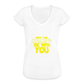 May the KG. M/S2 with you his physics teacher nerd - Women's Vintage T-Shirt - black - Front - Danielle (179cm)