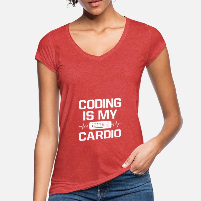 Coding Is My Cardio Programming Coder Computer Gee Frauen Vintage T-Shirt