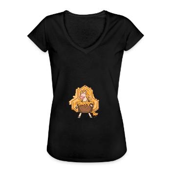 Honigkuchenpferd - Frauen Vintage T-Shirt - Schwarz - Vorne