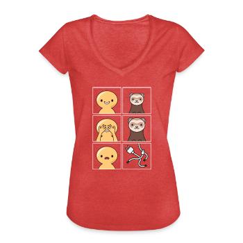 Câble de furet Eaten Design pour les fans de furets - T-shirt vintage Femme - rouge chiné - Devant - Danielle (179cm)