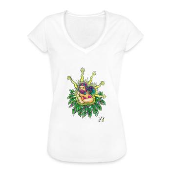 Pachamama - Frauen Vintage T-Shirt - Schwarz - Vorne - Danielle (179cm)