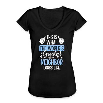 Nachbar Nachbarn - Frauen Vintage T-Shirt - Schwarz - Vorne - Danielle (179cm)