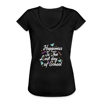 Letzter Schultag - Frauen Vintage T-Shirt - Schwarz - Vorne - Danielle (179cm)