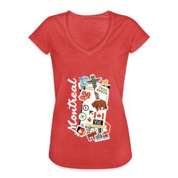 Montreal Canada True North - Women's Vintage T-Shirt - heather red - Front - Danielle (179cm)