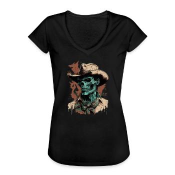 Cow-boy mort-vivant - T-shirt vintage Femme - noir - Devant - Danielle (179cm)