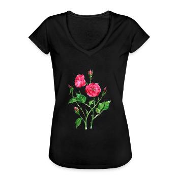 Flowers - Women's Vintage T-Shirt - black - Front - Danielle (179cm)