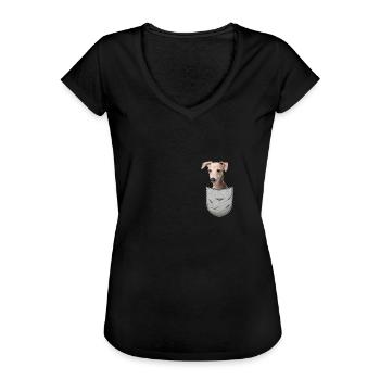 Lévrier italien - T-shirt vintage Femme - noir - Devant