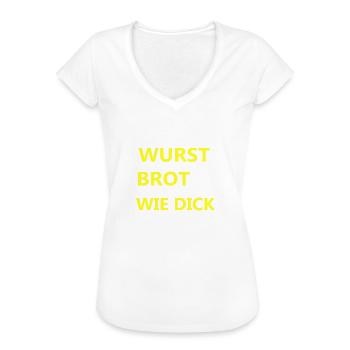Wurst Brot Spruch Shirt - Frauen Vintage T-Shirt - Schwarz - Vorne - Danielle (179cm)