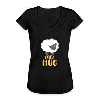 Umarmung Schaf - Frauen Vintage T-Shirt - Schwarz - Vorne - Danielle (179cm)