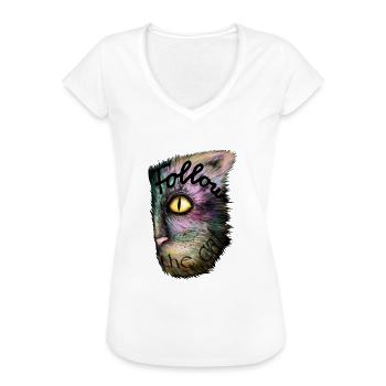 Chat magique - T-shirt vintage Femme - noir - Devant - Danielle (179cm)