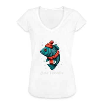 J me l écaille - T-shirt vintage Femme - noir - Devant - Danielle (179cm)
