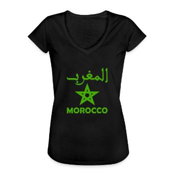 Maroc - T-shirt vintage Femme - noir - Devant - Danielle (179cm)