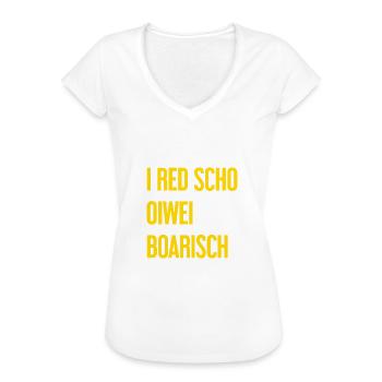 I red scho oiwei boarisch - Women's Vintage T-Shirt - black - Front - Danielle (179cm)