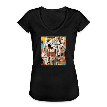 STREET ART FANTASIE - Frauen Vintage T-Shirt - Schwarz - Vorne - Danielle (179cm)
