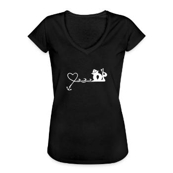 schnecke maritim herz anker boot - Frauen Vintage T-Shirt - Schwarz - Vorne - Danielle (179cm)