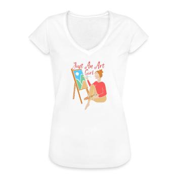 Artist Painter Graphic Just An Art Girl Gifts - Frauen Vintage T-Shirt - Schwarz - Vorne