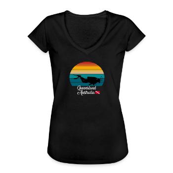 Queensland Australia Diving - Frauen Vintage T-Shirt - Schwarz - Vorne - Danielle (179cm)