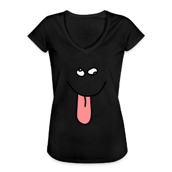 Frecher Bube - Frauen Vintage T-Shirt - Schwarz - Vorne - Danielle (179cm)