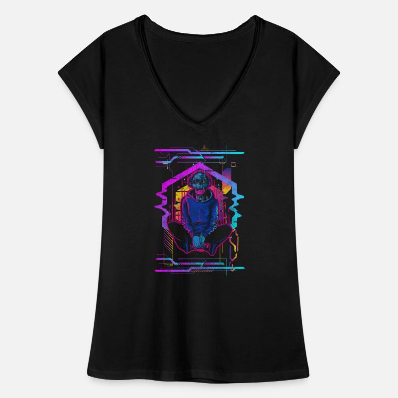 Future Android Neon Gaming T-shirt vintage Femme