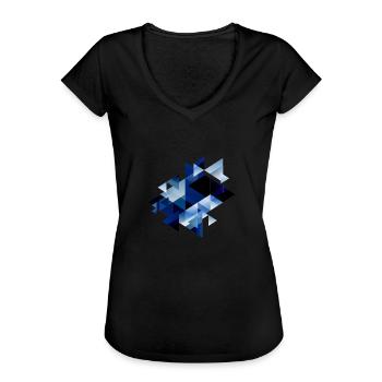 Abstrakte Formen - Dreiecke - Frauen Vintage T-Shirt - Schwarz - Vorne - Danielle (179cm)